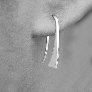 Flare Tiny Silver Drop Earrings - Otis Jaxon Silver Jewellery
