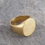 Round Signet Gold Ring for Men - Otis Jaxon Silver Jewellery