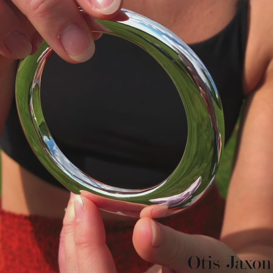 Flowing Chunky Sterling Silver Bangle for Women