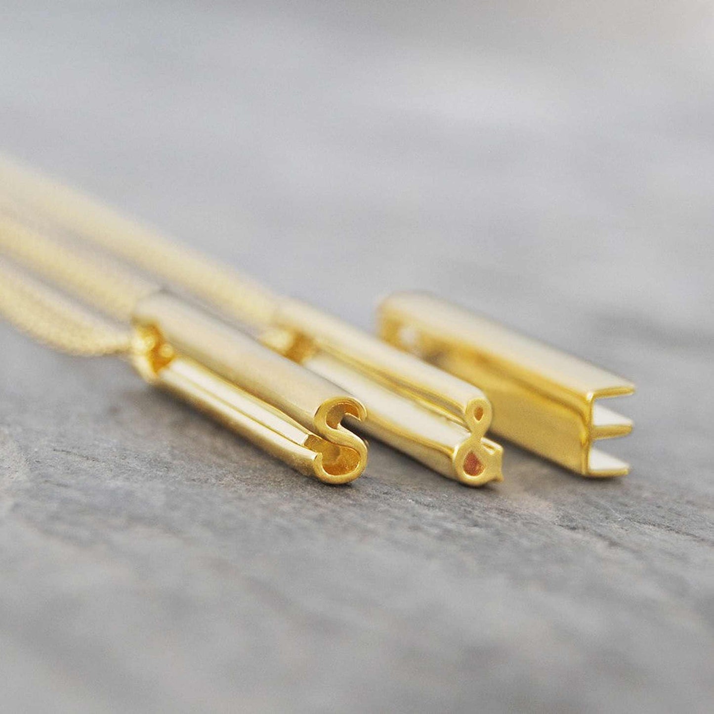 Letter Gold Personalised Necklace - Otis Jaxon Silver Jewellery