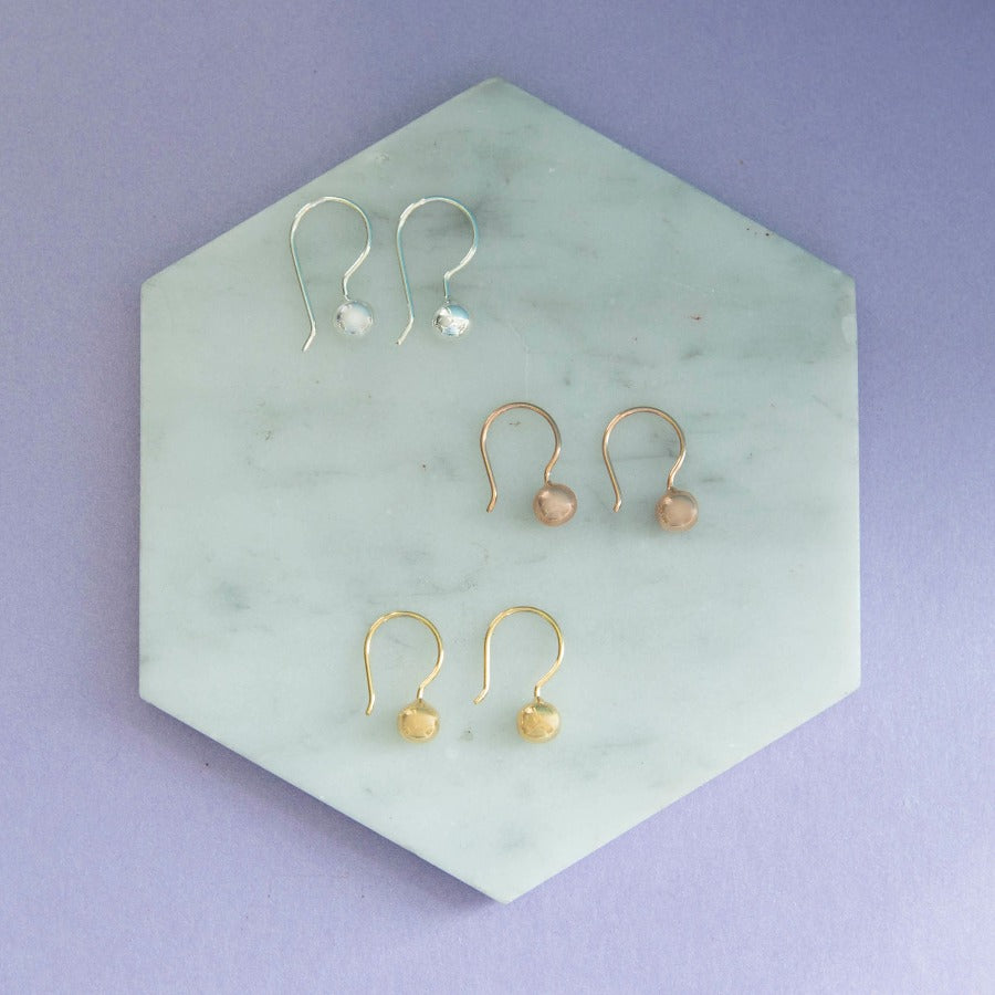 Sterling Silver/Gold Ball Hook Earrings - Otis Jaxon Silver Jewellery