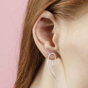 Statement Silver Curled Wishbone Earrings - Otis Jaxon Silver Jewellery