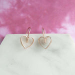 Lace Rose Gold Heart Earrings - Otis Jaxon Silver Jewellery