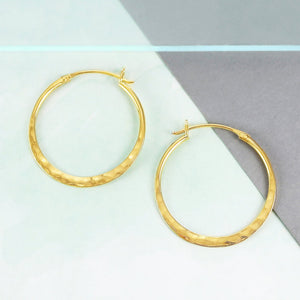 Gold Hammered Silver Small Hoop Earrings - Otis Jaxon Silver Jewellery