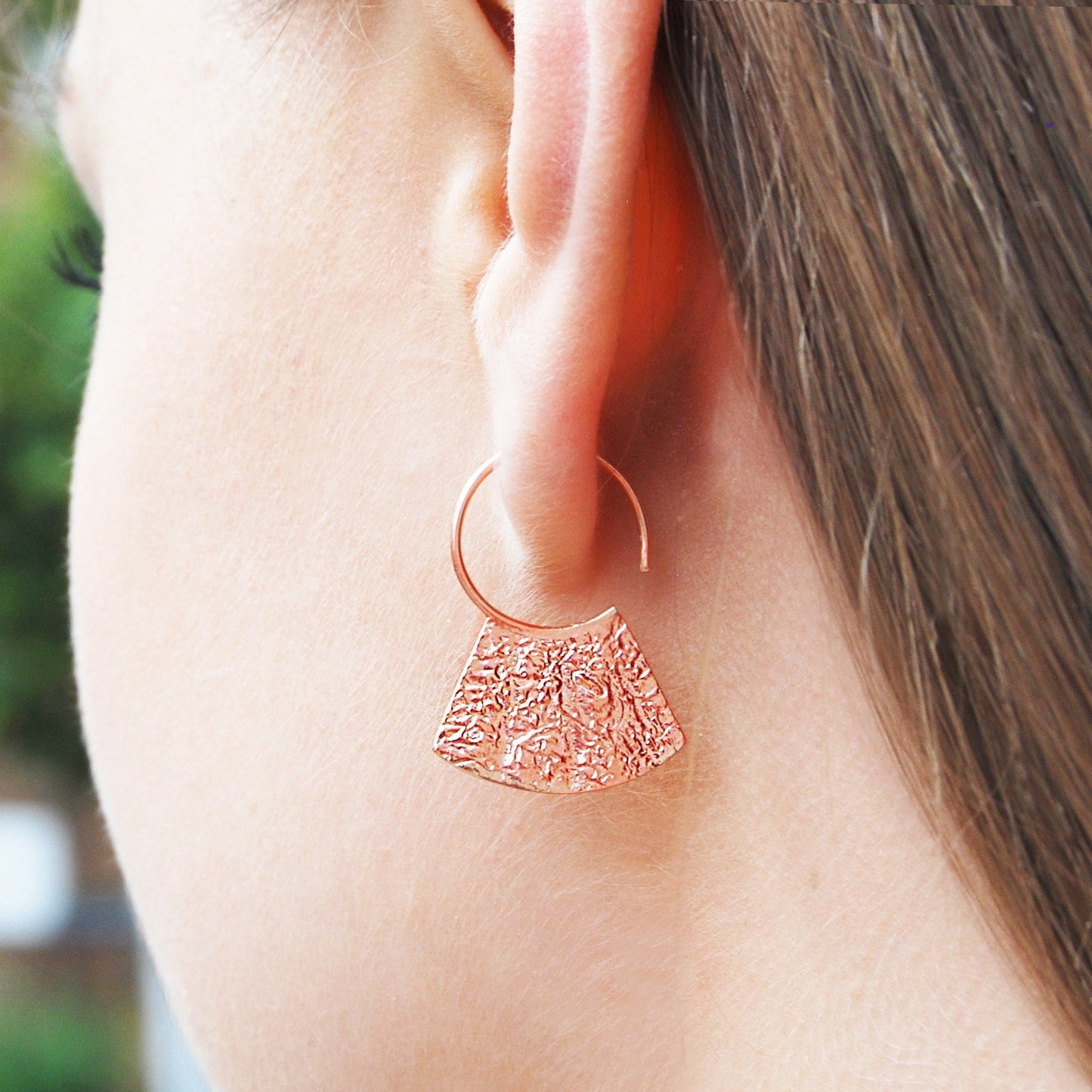 Grecian Rose Gold Hoop Earrings - Otis Jaxon Silver Jewellery