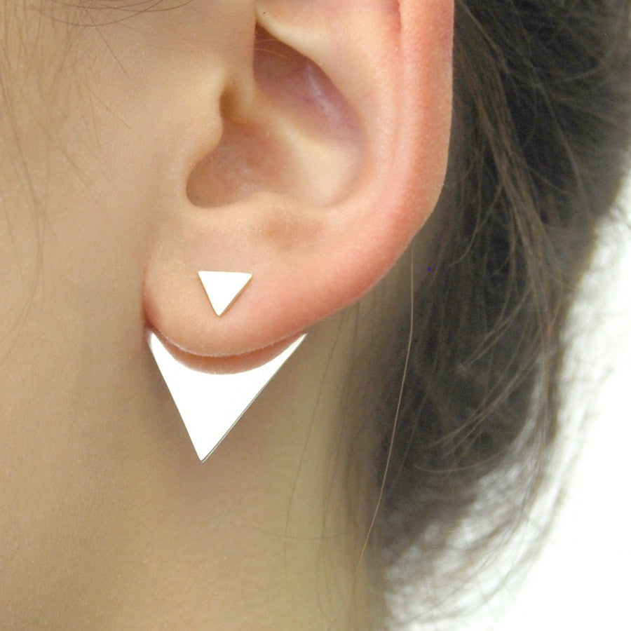 Geometric Silver Triangle Ear Jacket - Otis Jaxon Silver Jewellery