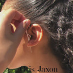 Oxidised Silver Geometric Zirconia Ear Cuffs