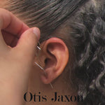 Oxidised Silver Double Triangle Ear Climber
