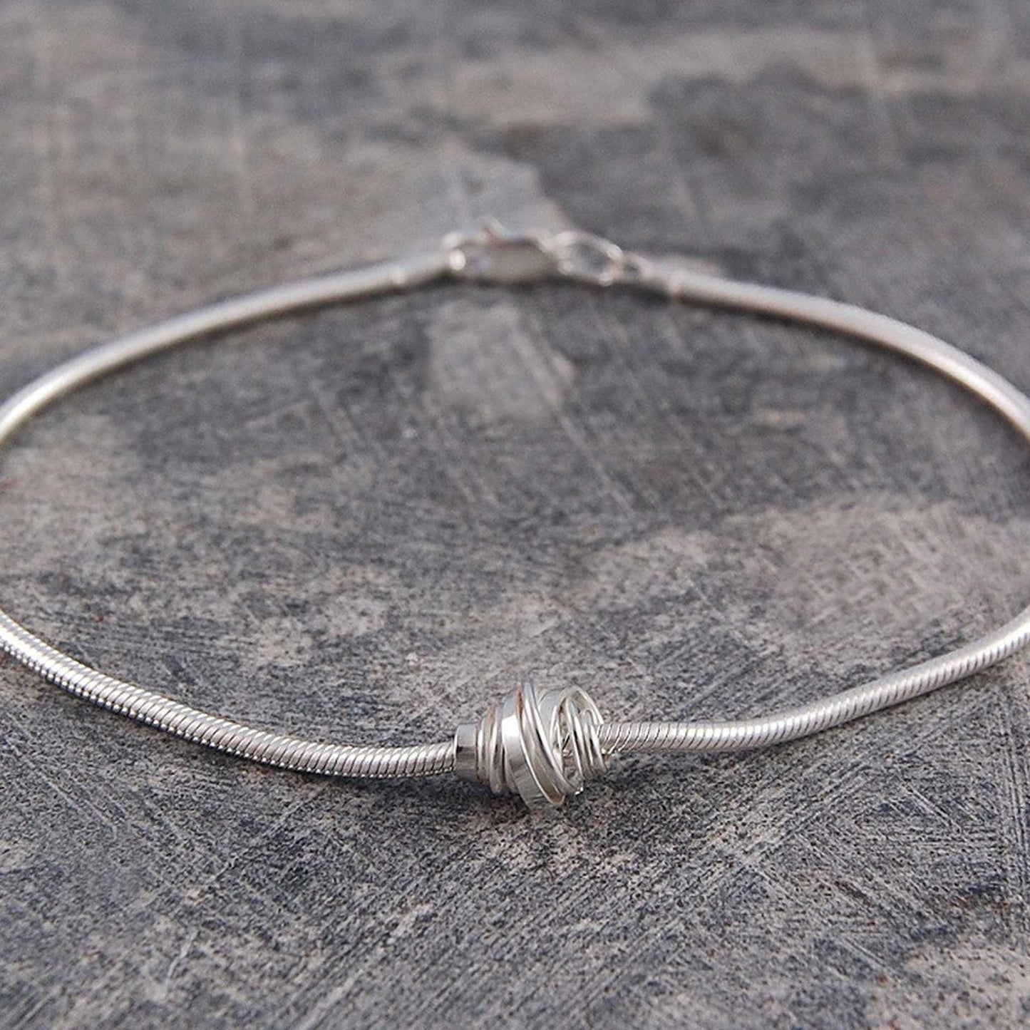 Sterling Silver Coil Charm Bracelet - Otis Jaxon Silver Jewellery