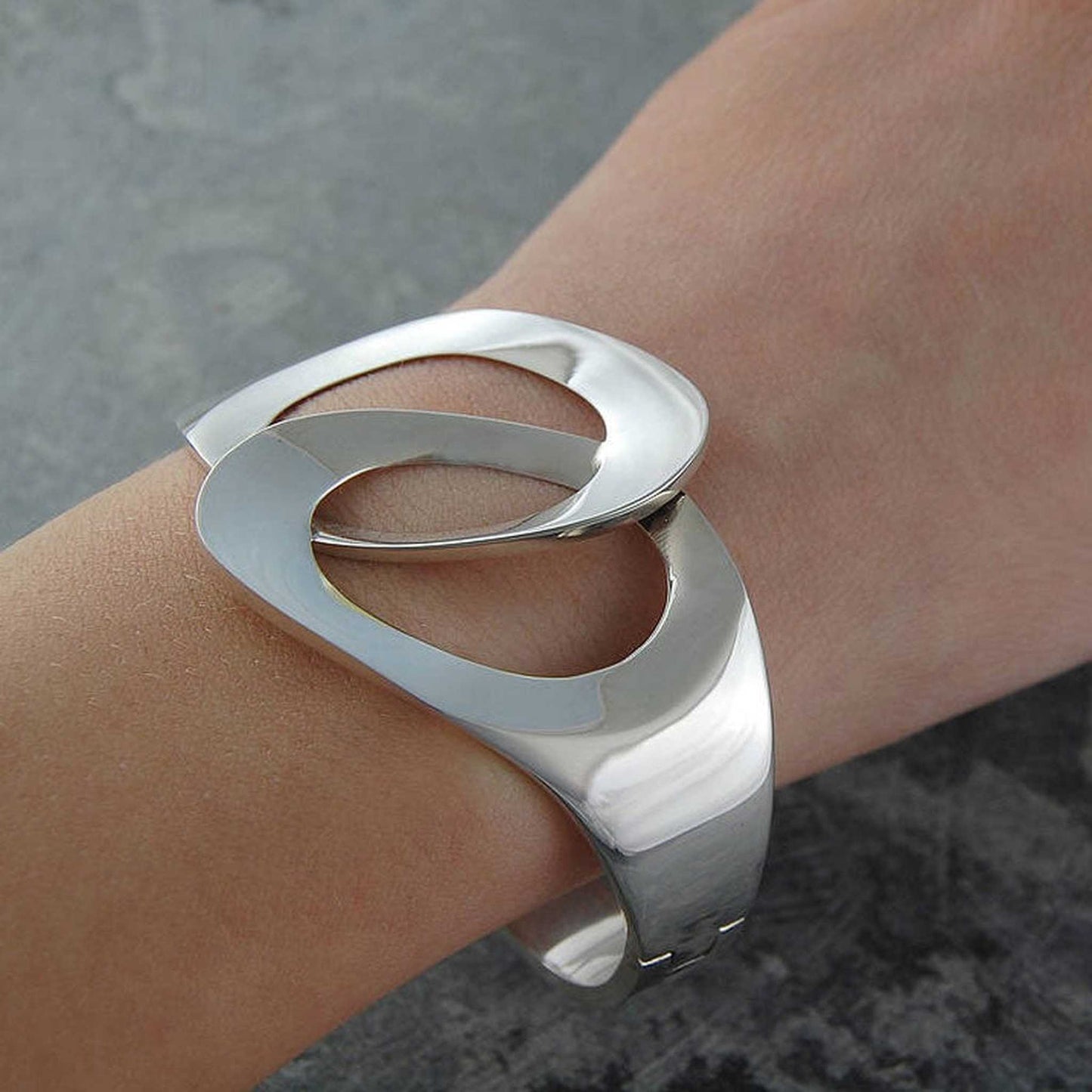 Scissors Hinged Sterling Silver Bangle - Otis Jaxon Silver Jewellery