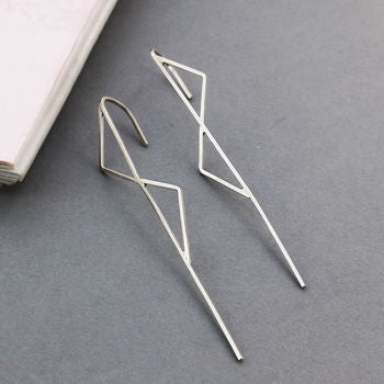 
            
                Load image into Gallery viewer, Silver Double Triangle Ear Climbers - Otis Jaxon Silver Jewellery
            
        