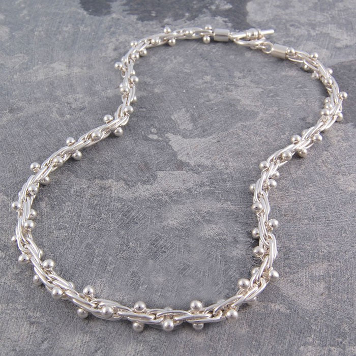 
            
                Load image into Gallery viewer, Peppercorn Chunky Silver Necklace - Otis Jaxon Silver Jewellery
            
        