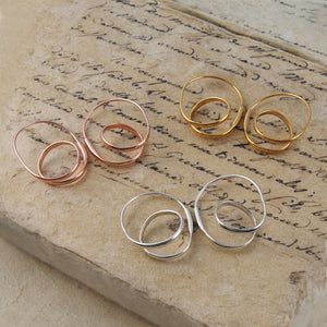 Double Loop Gold Hoop Earrings - Otis Jaxon Silver Jewellery