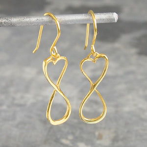 
            
                Load image into Gallery viewer, Sterling Silver Infinity Heart Wave Earrings
            
        