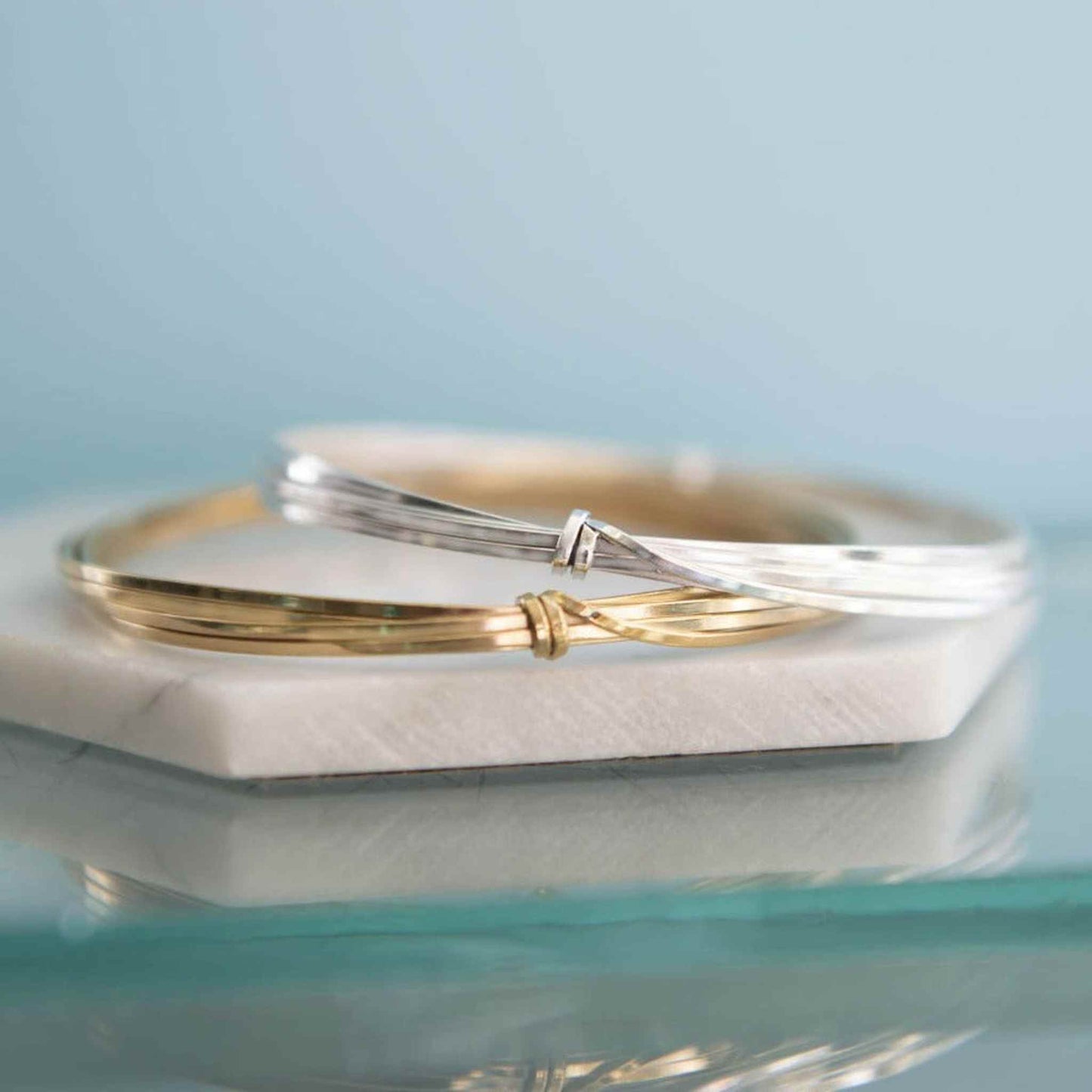 Round Sterling Silver Wire Bangle - Otis Jaxon Silver Jewellery