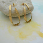 Teardrop Curl Gold Hoop Earrings - Otis Jaxon Silver Jewellery