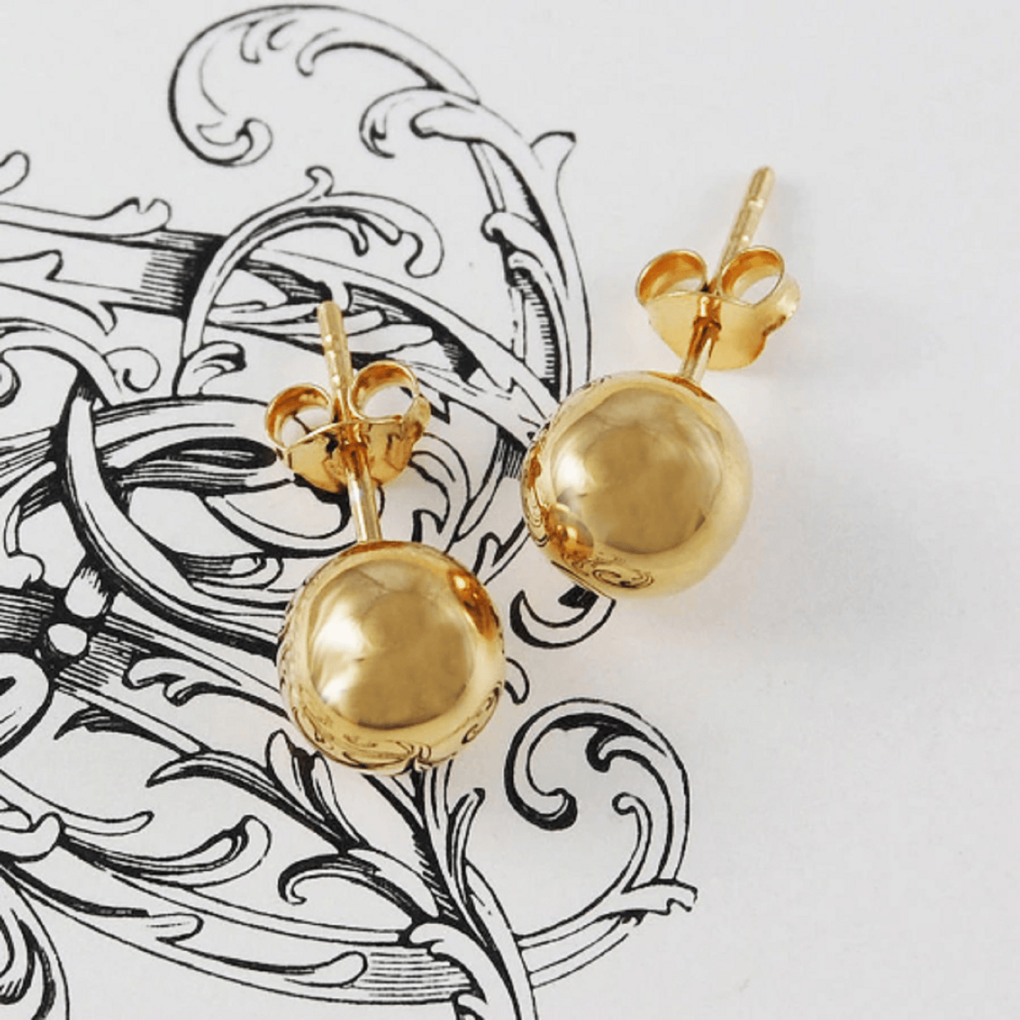 Large Gold Ball Stud Earrings - Otis Jaxon Silver Jewellery