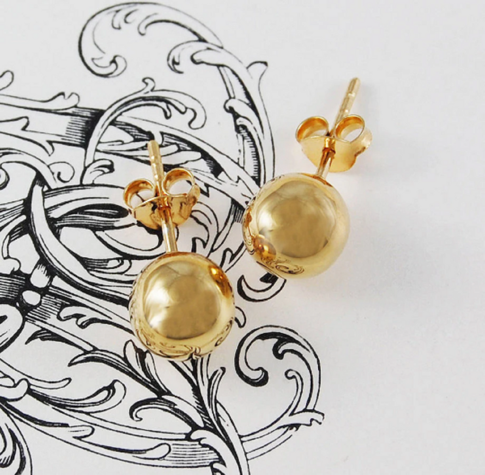 
            
                Load image into Gallery viewer, Large Gold Ball Stud Earrings - Otis Jaxon Silver Jewellery
            
        