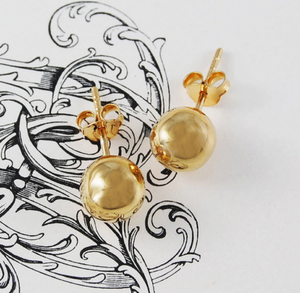 Large Rose Gold Ball Stud Earrings - Otis Jaxon Silver Jewellery