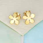 Blossom Floral Gold Sterling Silver Stud Earrings - Otis Jaxon Silver Jewellery
