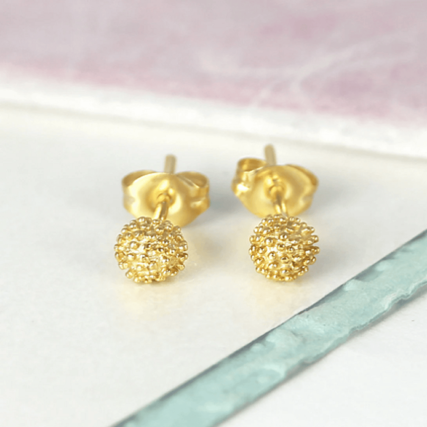 Sycamore Gold Stud Earrings - Otis Jaxon Silver Jewellery