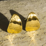 Textured Petal Gold Clip On Earrings - Otis Jaxon Silver Jewellery