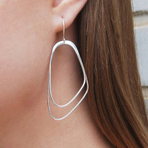 Silver and Rose Gold Long Drop Earrings - Otis Jaxon Silver Jewellery