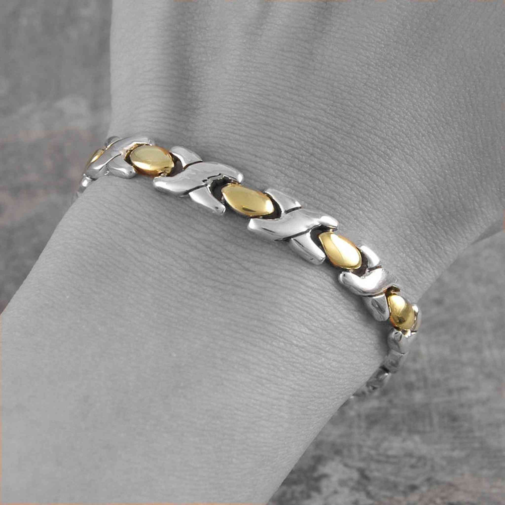 Hugs and Kisses Chunky Silver and Gold Bracelet – Otis Jaxon