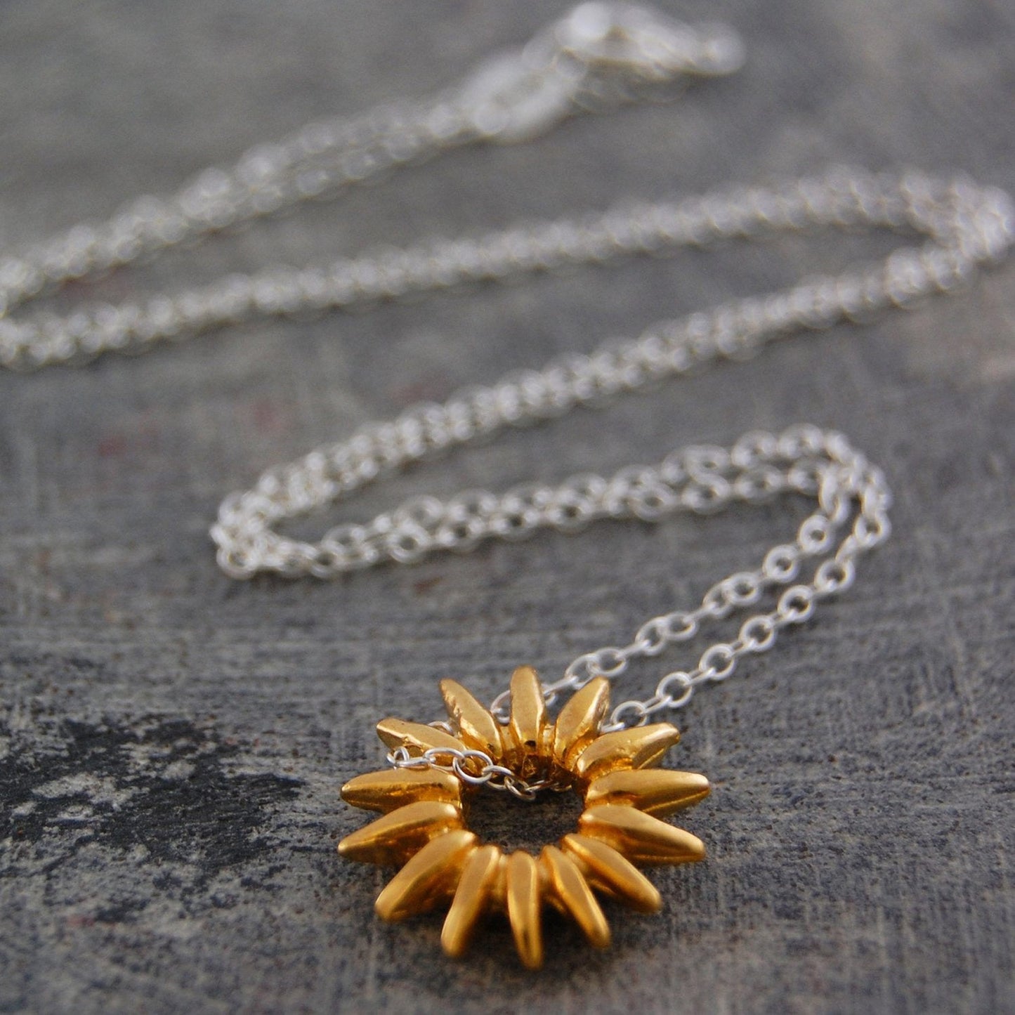 Sunray Silver and Gold Necklace - Otis Jaxon Silver Jewellery