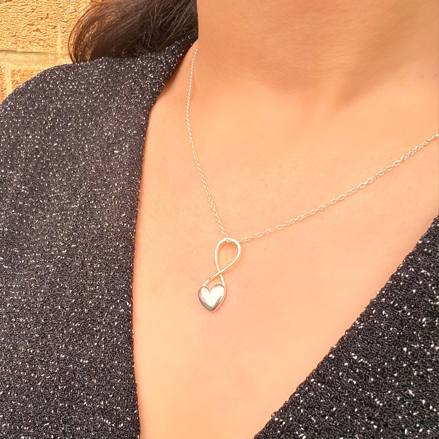 Heart Silver Infinity Necklace - Otis Jaxon Silver Jewellery