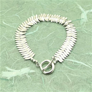 Chunky Silver Leaf Bracelet - Otis Jaxon Silver Jewellery