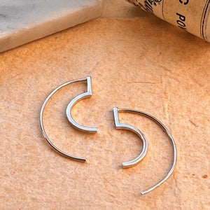 Modern Curved Gold Drop Earring
