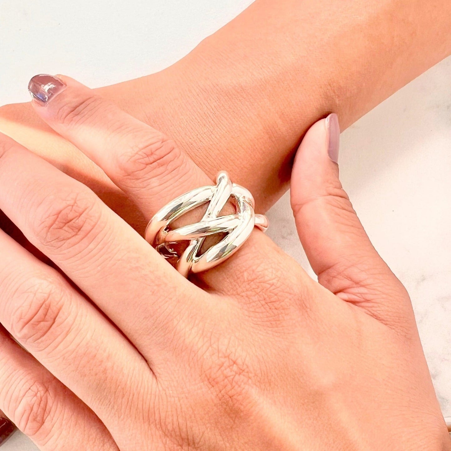 Sterling Silver Criss Cross Ring Statement Rings Chunky Rings Silver Rings For Women