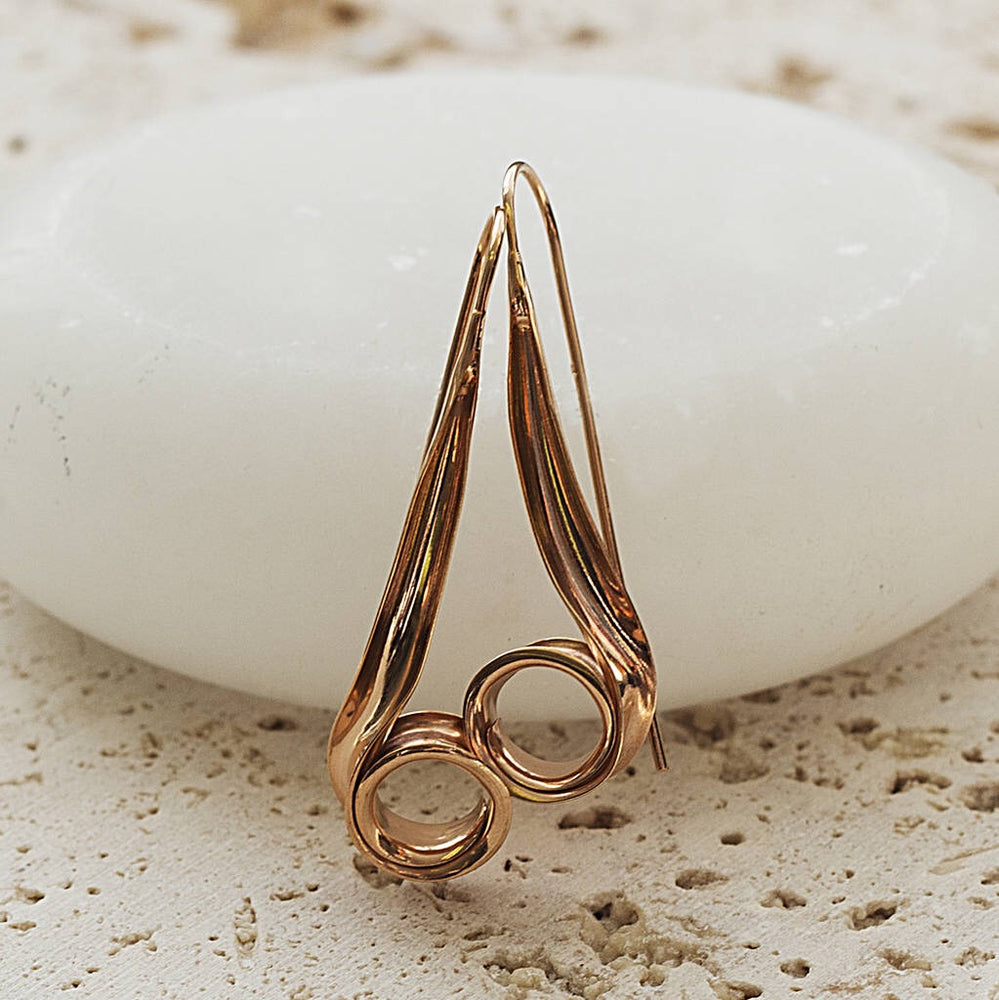 Rose Gold Spiral Drop Earrings - Otis Jaxon Silver Jewellery