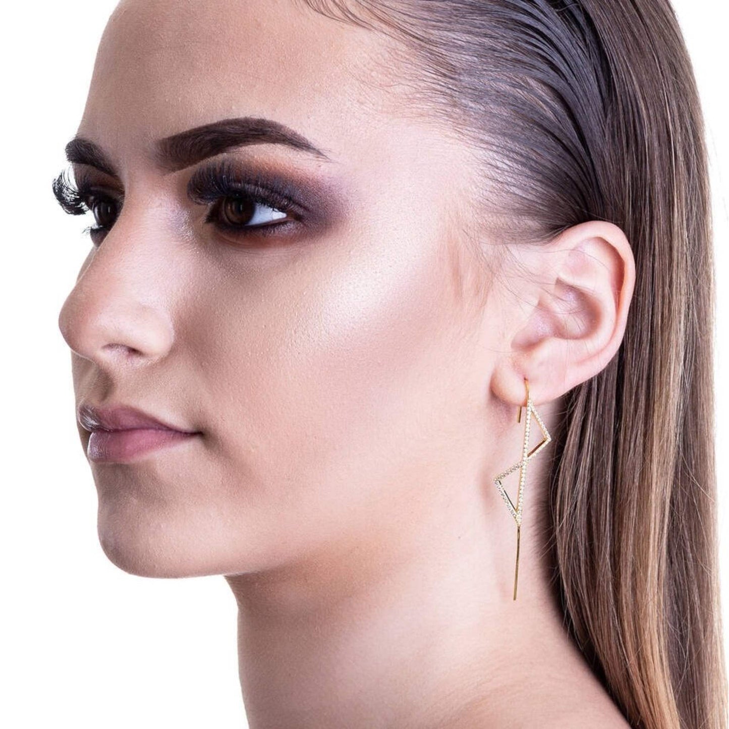 Oxidised Silver Geometric Zirconia Ear Cuffs - Otis Jaxon Silver Jewellery