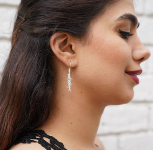 Loops Designer Silver Drop Earrings  - Otis Jaxon Silver Jewellery