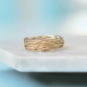 Gold Wire Contemporary Ring - Otis Jaxon Silver Jewellery