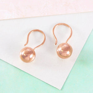 Ball 18 K Rose Gold Hook Earrings - Otis Jaxon Silver Jewellery