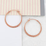 Small Hammered Rose Gold Hoop Earrings - Otis Jaxon Silver Jewellery