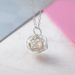 Silver Caged White Pearl Necklace - Otis Jaxon Silver Jewellery