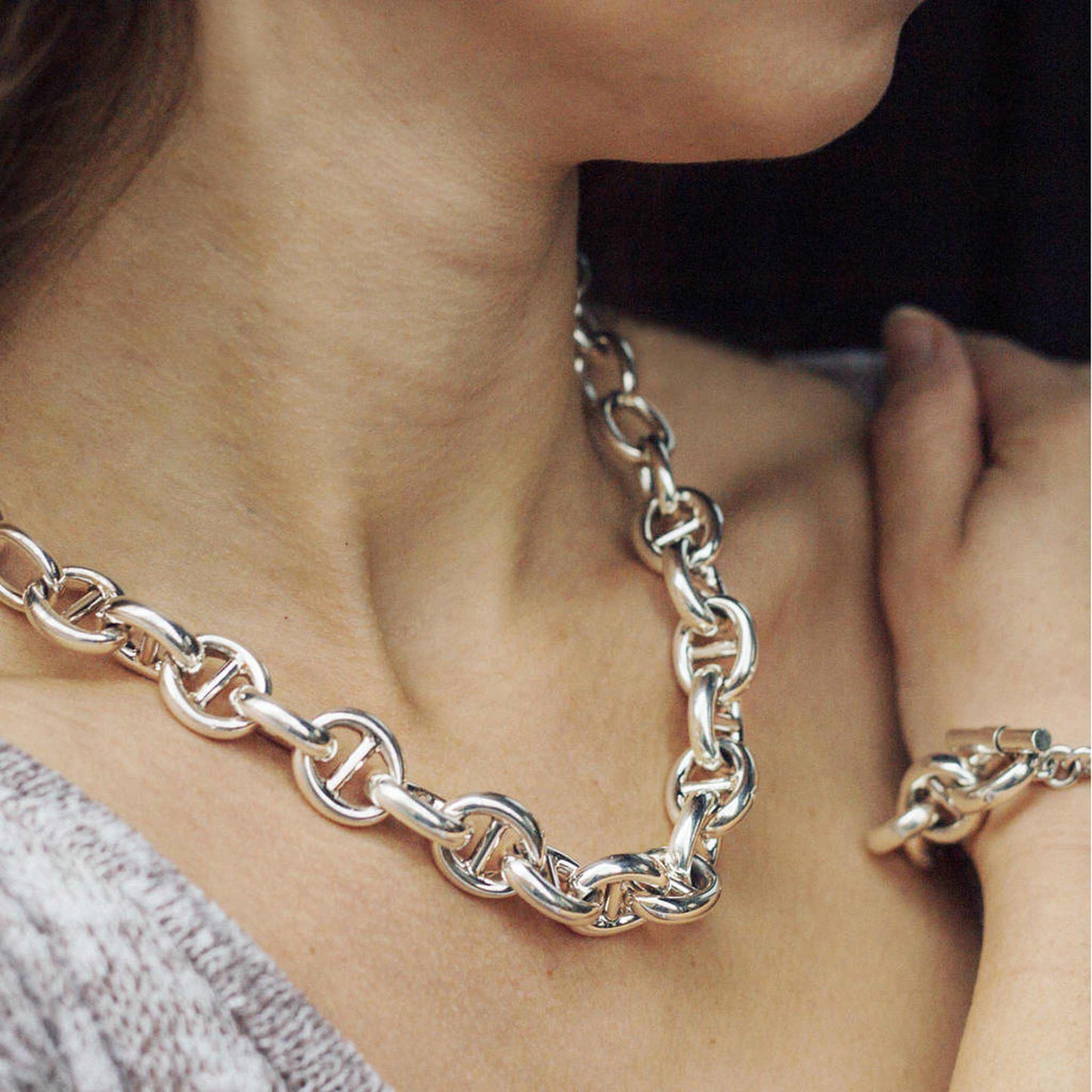 Sterling Silver Chunky Link Chain Bracelet - Otis Jaxon Silver Jewellery