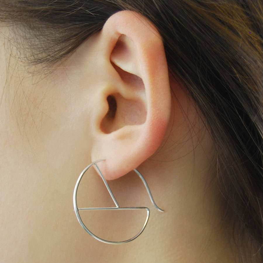 Geometric Gold Circular Wire Hoop Earrings - Otis Jaxon Silver Jewellery