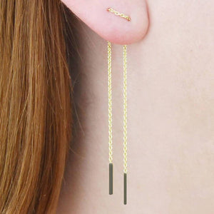 Gold and Black Silver Threader Earrings - Otis Jaxon Silver Jewellery