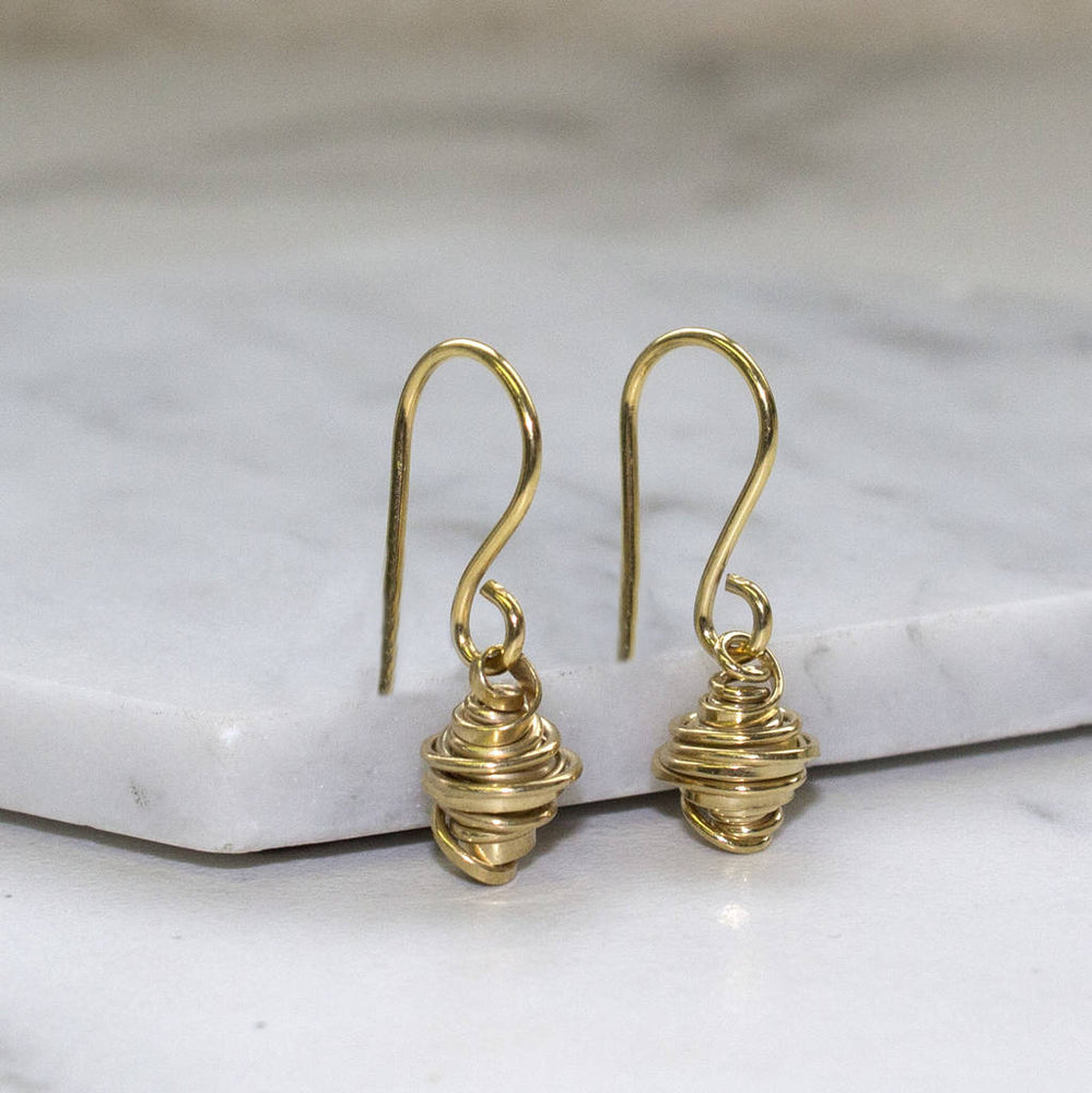 
            
                Load image into Gallery viewer, Gold Coil Silver Drop Earrings - Otis Jaxon Silver Jewellery
            
        