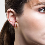 Curved Gold Suspender Stud Earrings - Otis Jaxon Silver Jewellery