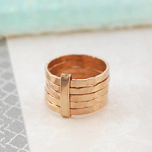 Hammered Gold Stacking Ring - Otis Jaxon Silver Jewellery