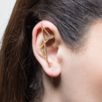 Gold Geometric Zirconia Ear Cuff - Otis Jaxon Silver Jewellery