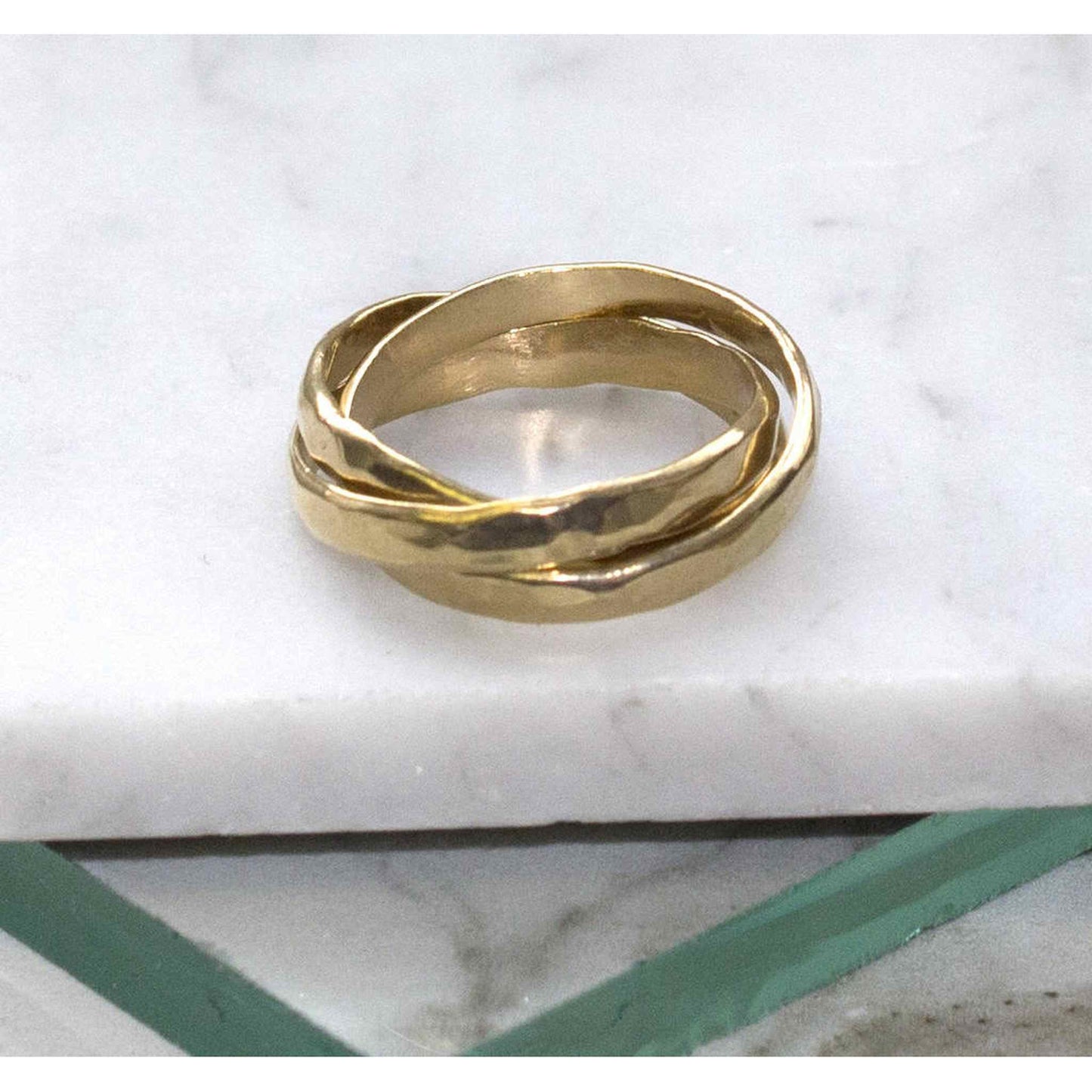 Gold Hammered Russian Wedding Ring - Otis Jaxon Silver Jewellery
