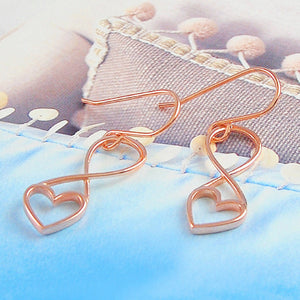 Sterling Silver Outline Heart Drop Earrings