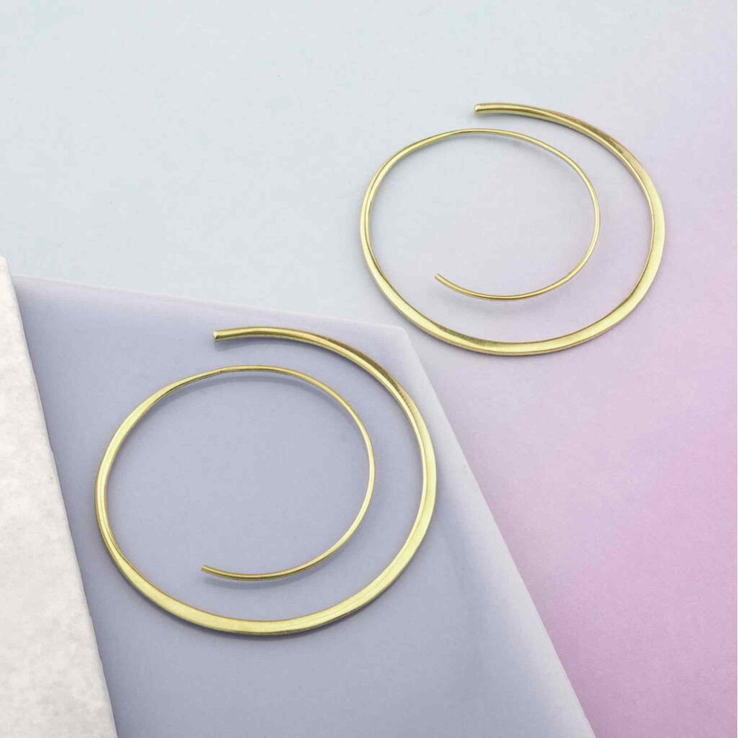 Gold Spiral Hoop Earrings - Otis Jaxon Silver Jewellery